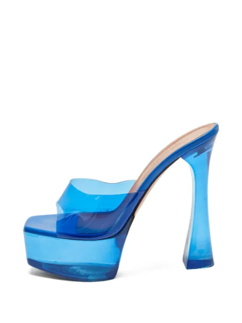 Amina Muaddi Dalida platform sandals Blue 1324128