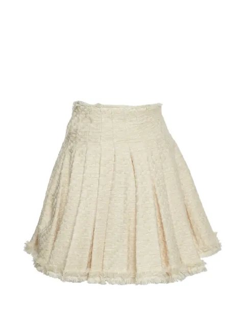 Balmain Pre-Owned tweed pleated mini skirt Neutrals 1391312