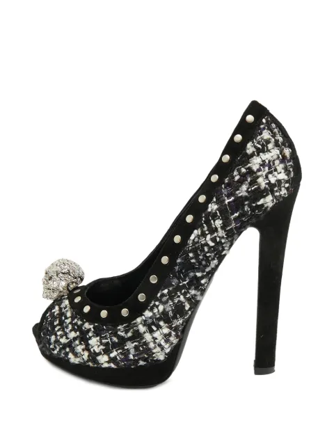 Alexander McQueen Pre-Owned Skull peep-toe pumps Black 1388247