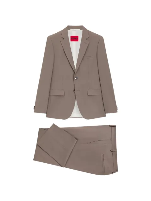 HUGO Two-piece extra-slim-fit suit in wool-blend poplin Neutrals 50544524