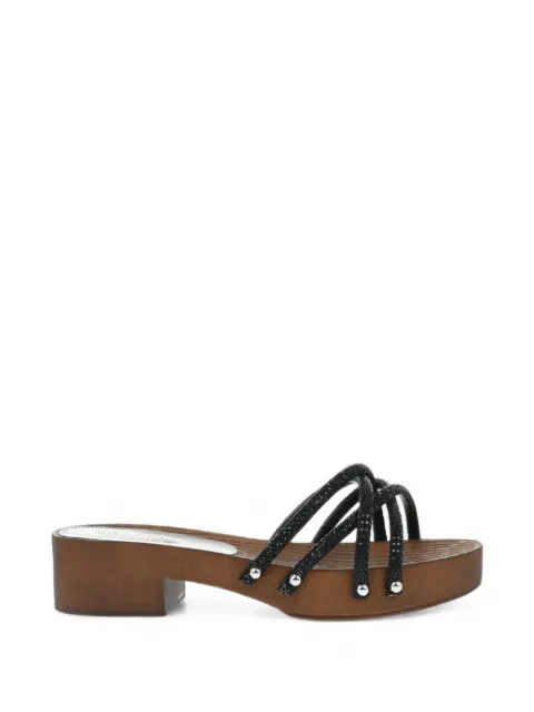 COLOUR MARKET rhinestone strap sandals Brown 13225NERO