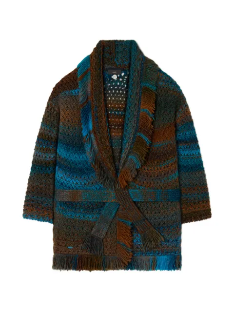Alanui Kauai Shades belted cardigan Brown LWHB064E26KNI026