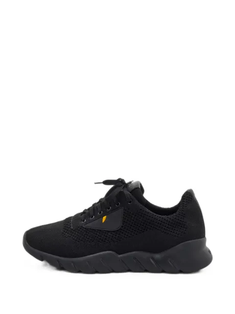 Fendi Pre-Owned Bag Bugs knit sneakers Black 1390590