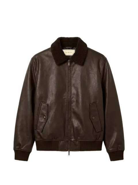 Calvin Klein shearling-collar faux-leather jacket Black LV04RH402GUB1