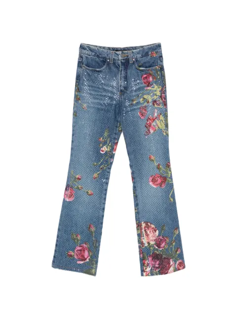 Roberto Cavalli Vintage 2000s floral-print jeans Blue ROC450MS