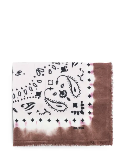 kujten paisley-print fringed scarf Neutrals AK41102586