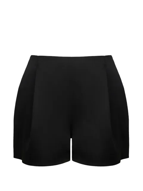 POST MERIDIEM satin-finish pleated shorts Black SATINSHORTS