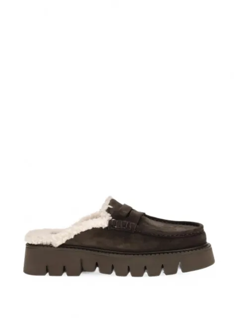 Pedro Garcia Savy shearling-lined suede mules Brown SAVY05