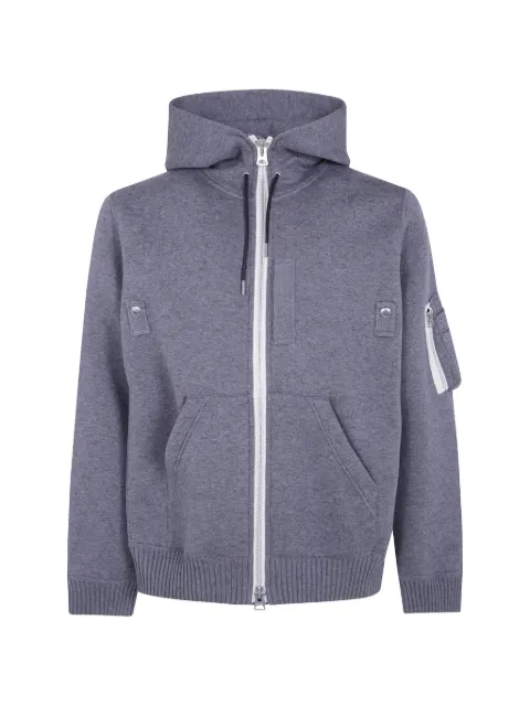 sacai zip-up panelled hoodie Grey 2604126M