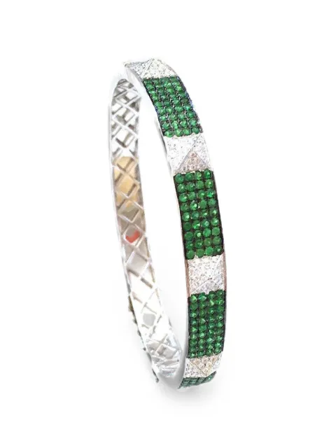 Stefere Couture diamond and tsavorite bangle bracelet Silver DKNB00215