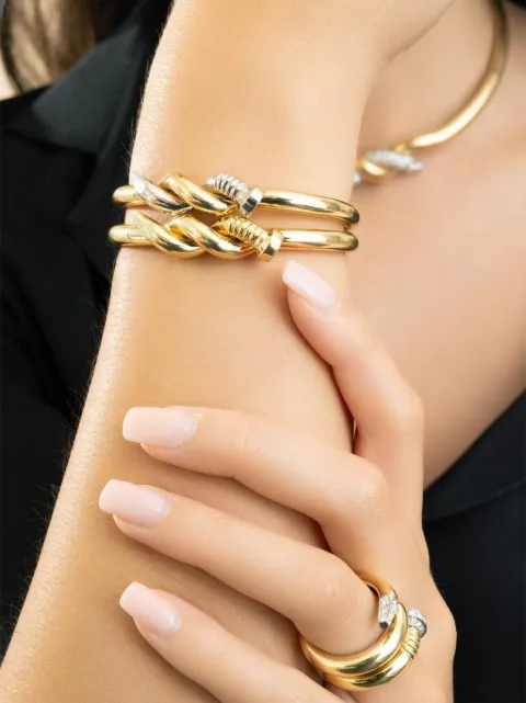 David Webb Twisted Nail cuff bracelet Gold N8860601BPYXXX