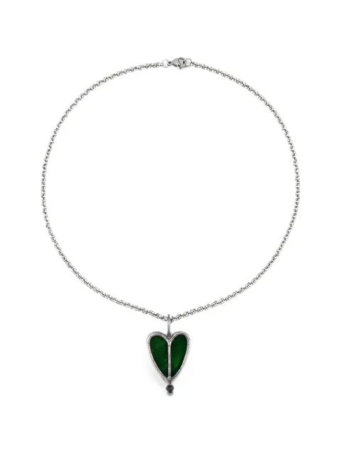 POISONED HEARTS stained-glass heart-pendant necklace Silver 47191