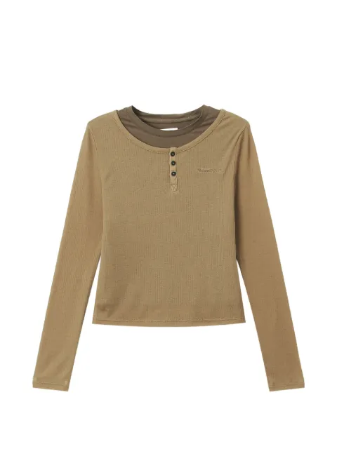 izzue ribbed layered T-shirt Brown IZXTPW01273Y