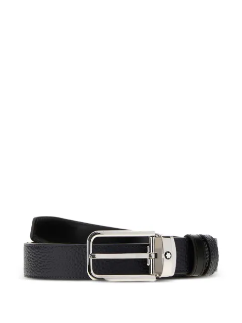 Montblanc reversible pebbled leather belt Blue 223419