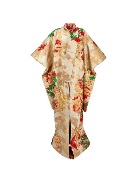 Vintage floral-embroidered kimono coat Neutrals MR0706231