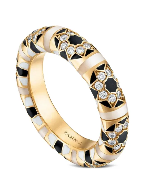 ZAHN-Z Sadaf mother-of-pearl and diamond ring Gold ZZS01