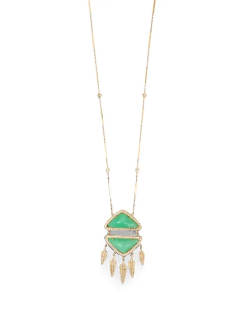 Jacquie Aiche chrysoprase and diamond necklace Gold 2205101