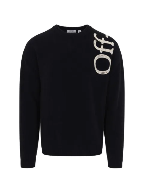 Off-White Bookish logo-embroidered sweater Black OMHE213F26KNI00100001