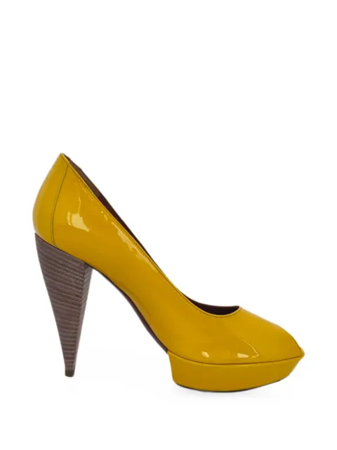Lanvin Pre-Owned peep-toe platform pumps Yellow RFCPUGBSH781776W