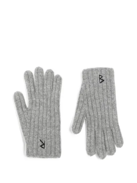 Ruslan Baginskiy ribbed embroidered gloves Grey RK031033CSFLCD25