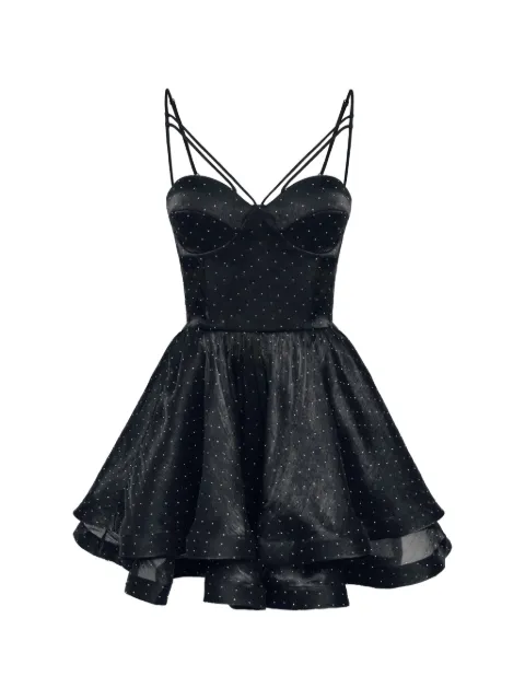 POST MERIDIEM rhinestone-embellished bustier mini dress Black MINIBUSTIERDRESSWITHRHINESTONES