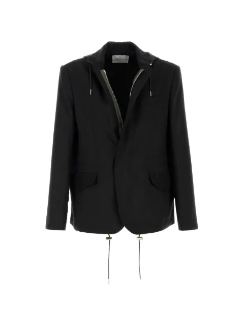 sacai hooded twill jacket Black 2604026M