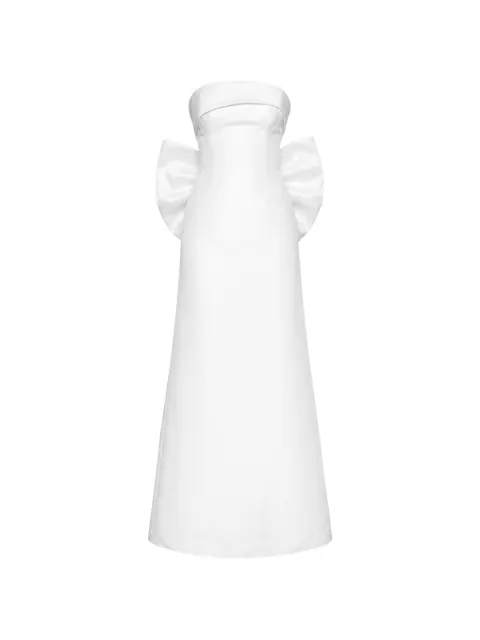 POST MERIDIEM L'Instant bow-detail strapless maxi dress White INSTANTSTRAPLESSDRESSWITHBOWDETAIL