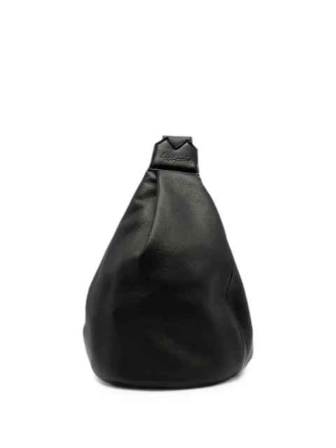 Discord Yohji Yamamoto Y leather shoulder bag Black DAI92790