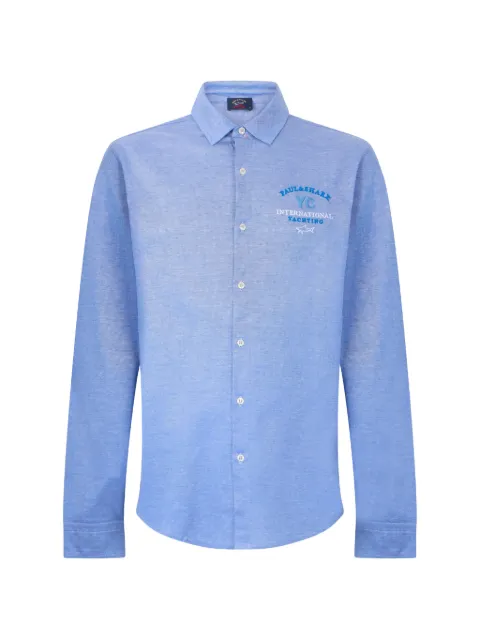 Paul & Shark logo-embroidered button-up shirt Blue P18P1642