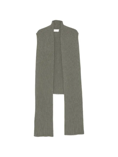 Christian Wijnants Kadija ribbed-knit pin-fastening scarf Green 9084