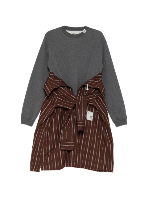 Maison MIHARA YASUHIRO pinstripe layered-detail dress Brown K17DR412