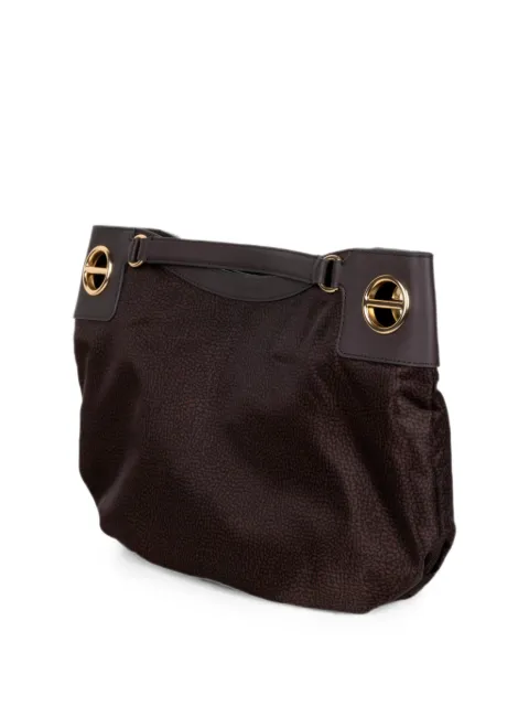Borbonese Mini London leather-trim clutch bag Brown 91010262019