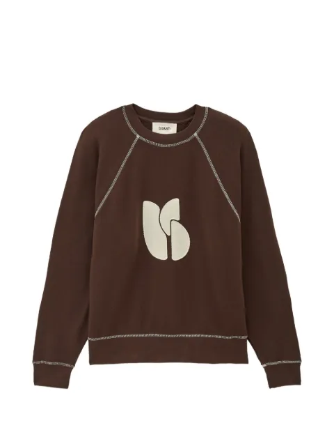 Ba&Sh logo-patch raglan-sleeve sweat Brown 1H26BART