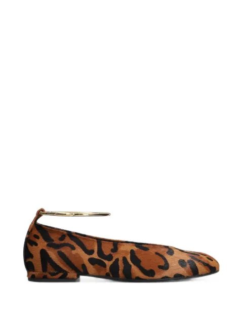 Chantal animal-print bangle-detail ballet flats Brown 3375