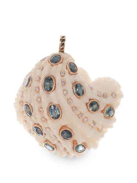 Dezso kyanite diamond shell pendant Pink WCMLOVTZSH