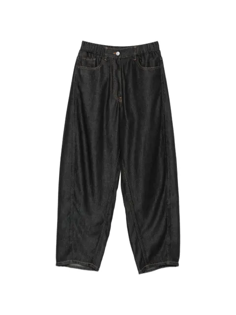 Nude elasticated-waistband contrast-stitch jeans Grey 1103W26270