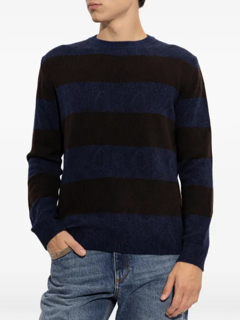 ETRO paisley-pattern striped sweater Blue MRKF0096AK1CV