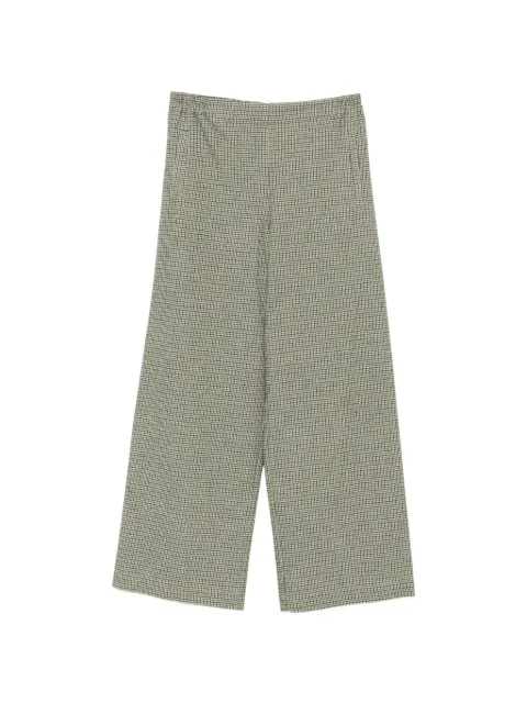 Niu check-pattern elasticated-waist trousers Green AW26211T245