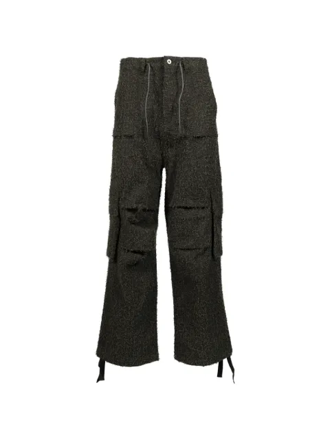 FILTH distressed drawstring cargo pants Grey FL252PT01CHA