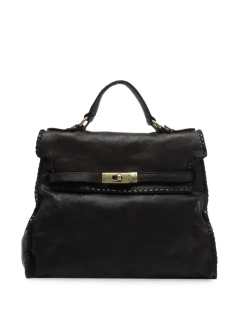Campomaggi Ginevra whipstitch-trim leather shoulder bag Brown C043940NDX3133