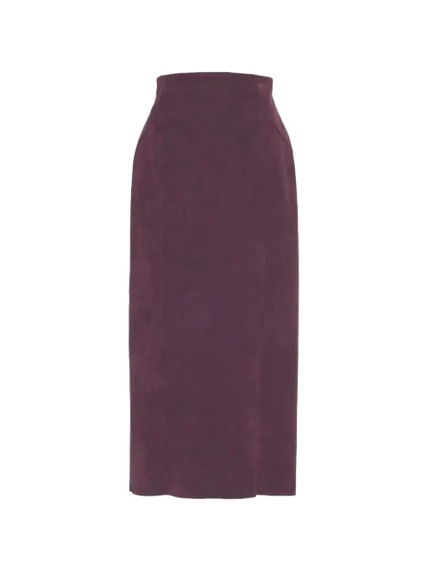 Muller Of Yoshiokubo Saddle faux-suede midi skirt Red MLS22401