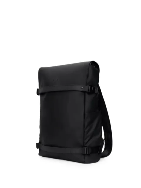 Rains OTG buckle-fastening flap-top backpack Black 15690