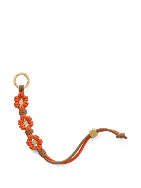 MAISON de SABRÉ Wristlet knot-detail leather charm Orange CHFLWRMASA