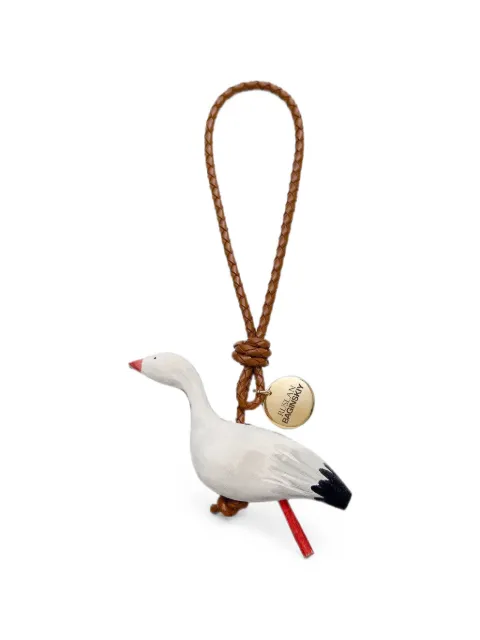 Ruslan Baginskiy Stork bag charm White RUSLANBAGINSKIYBAGCHARMSTORKWHITEGREYBROWNBRD040031WDLLEL
