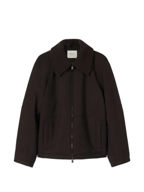 RETORI detachable-collar wool jacket Brown 04MFAOU022LU13