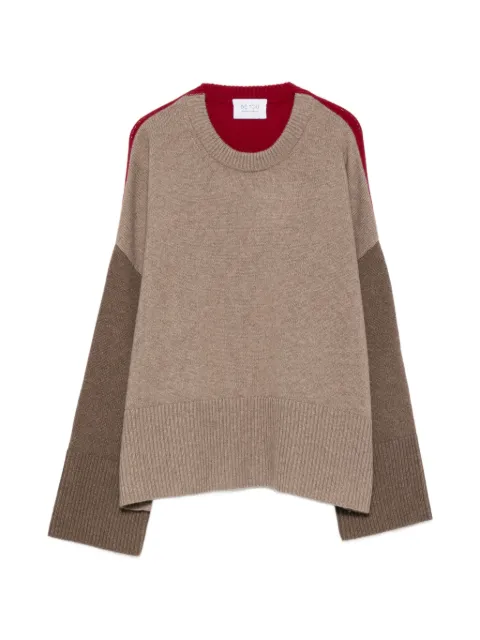 BeYou colour-block ribbed-trim sweater Neutrals CD1210F6