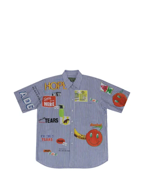 Denim Tears Bodega striped short-sleeved shirt Blue DT896