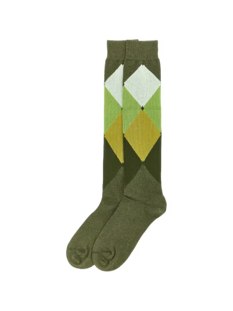 Ballantyne diamond-pattern cotton socks Green BMX03114CT1