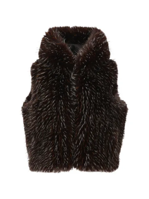 UNCOMMON faux-fur hooded gilet Brown CI12BFD