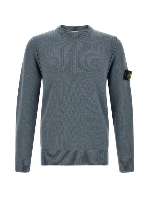Stone Island 5100072 Compass-badge crew-neck sweater Blue L2S155100072S00A3